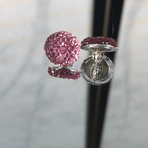 Purple Faux Crystal Flat Back Post Earrings - Picture 2 of 3